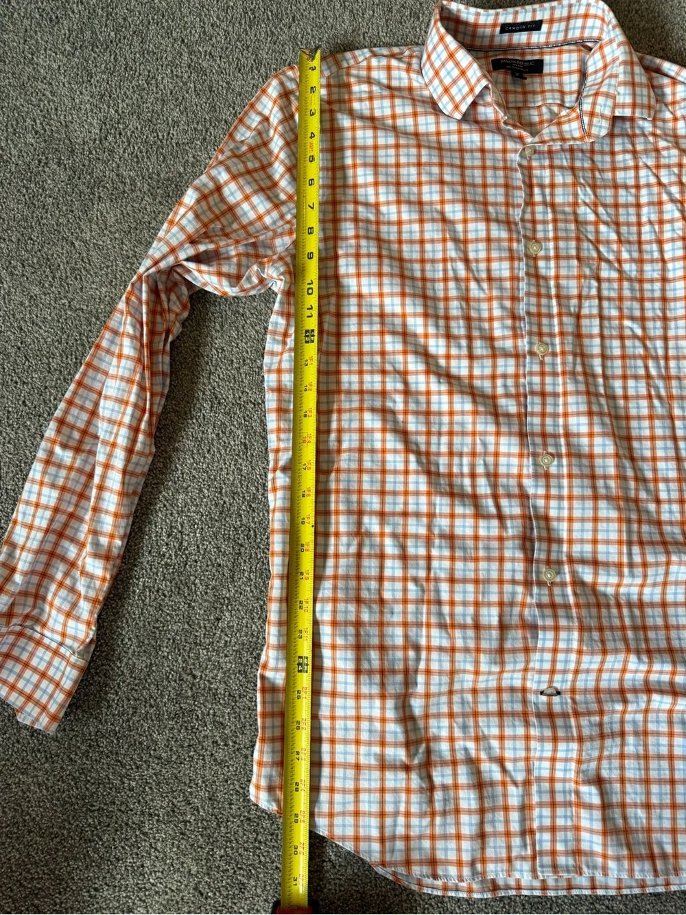 Banana Republic Men’s Camden Fit Non-Iron Dress Shirt Large Tall Plaid